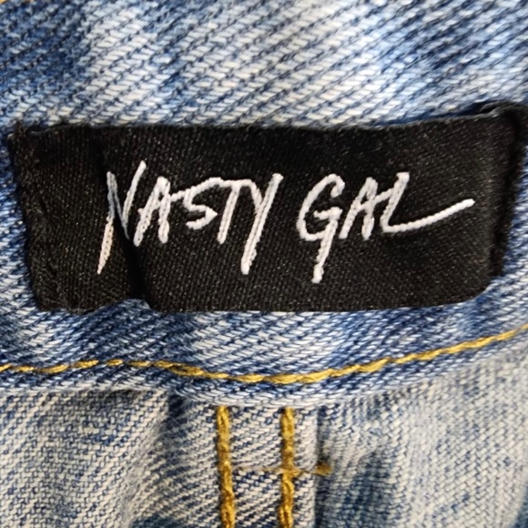 Nasty Gal Grunge Shred Over Heels Straight Jeans Sz. UK 8 / US 26 NWT - Picture 8 of 9